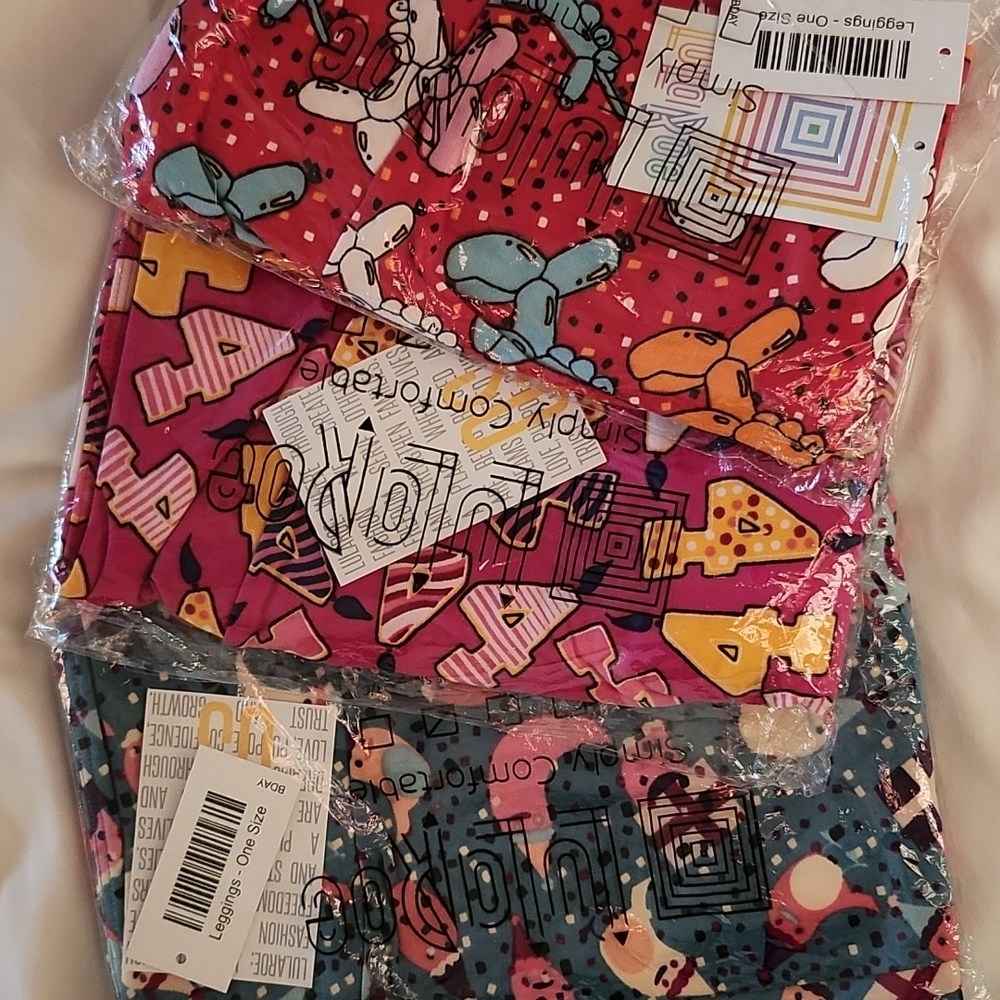 BNWT LulaRoe 4th Birthday Leggings Lot Sz OS One Size